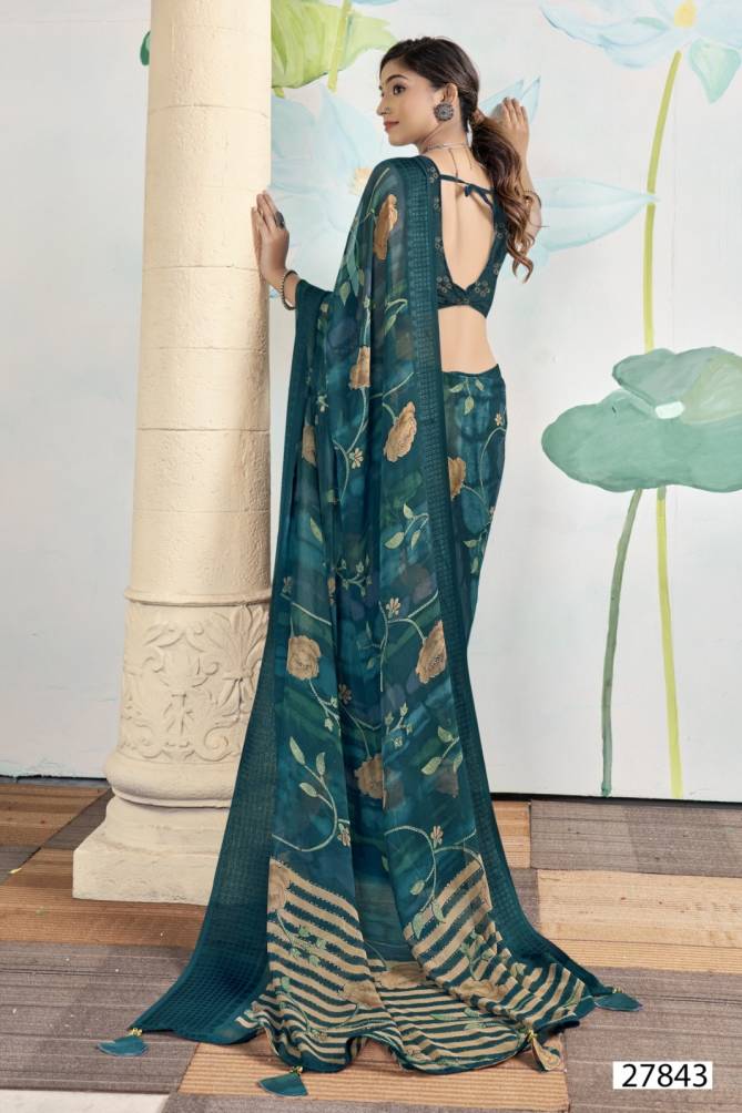 Symphony By Vallabhi Printed Daily Wear Georgette Sarees Wholesale Shop In Surat